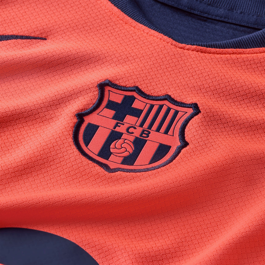 Nike Kids FC Barcelona 2025/26 Third Jersey Bright Mango/MidNight Navy Crest