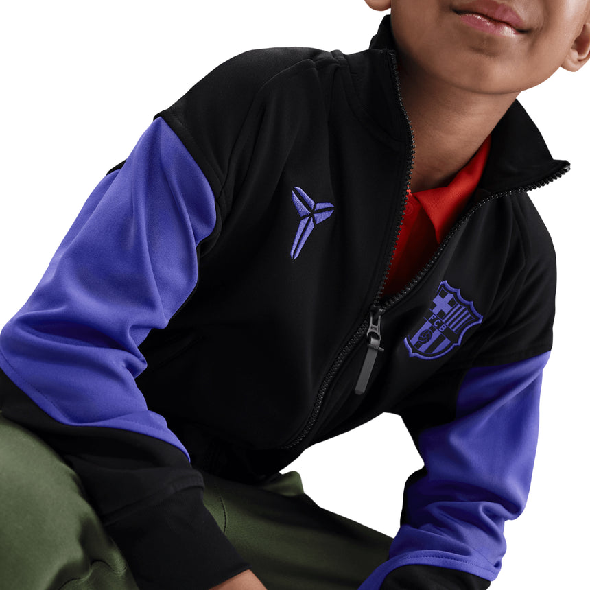 Nike Kids FC Barcelona Academy Pro Away Kobe Anthem Jacket Black/Persian Violet Crest