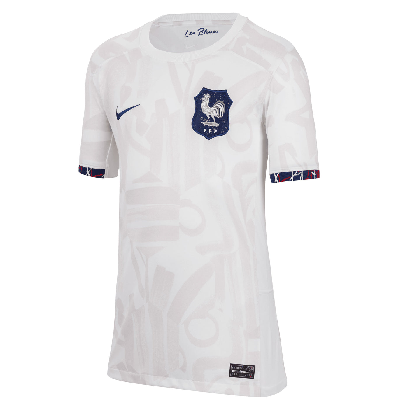 Nike Kids France 2023/24 Away Jersey White/Venice Front