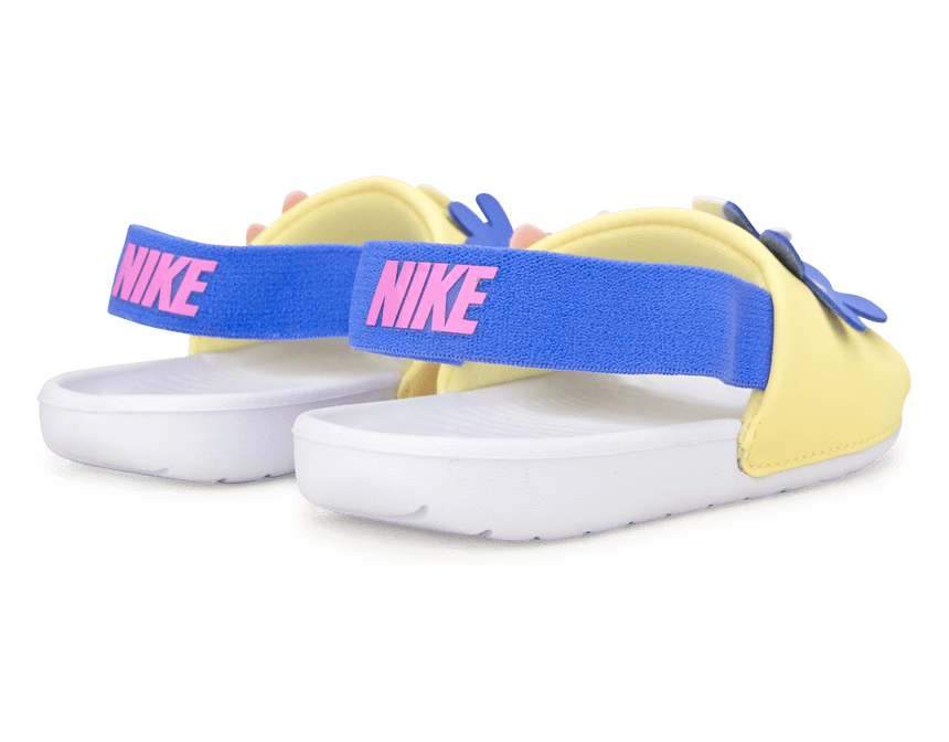 Nike Kids Kawa Slide SE (TD) White/Soft Yellow Heel