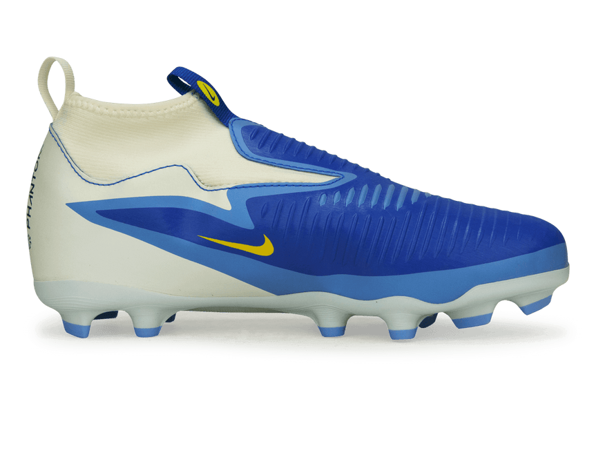 Nike Kids Phantom 6 High Academy FG LV8 Racer Blue/Dark Obsidian Side