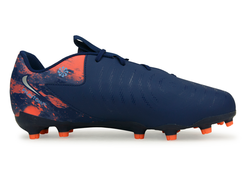 Nike Kids Phantom GX II Academy FG/MG Erling Haaland Blue Void/Chrome Side