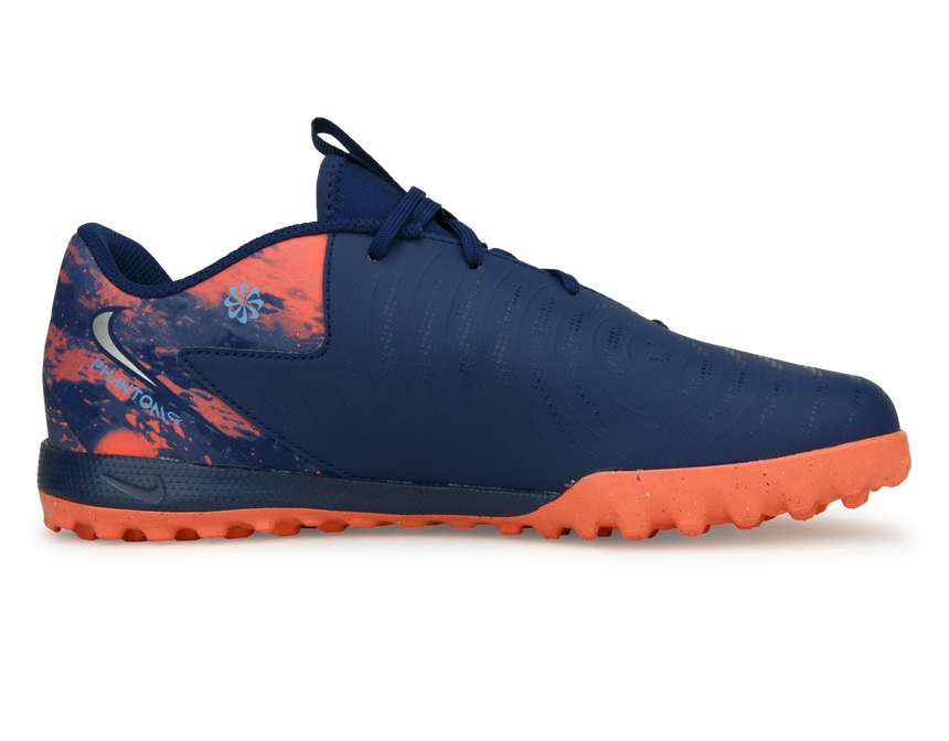 Nike Kids Phantom GX II Academy II TF Erling Haaland Blue Void/Chrome Side