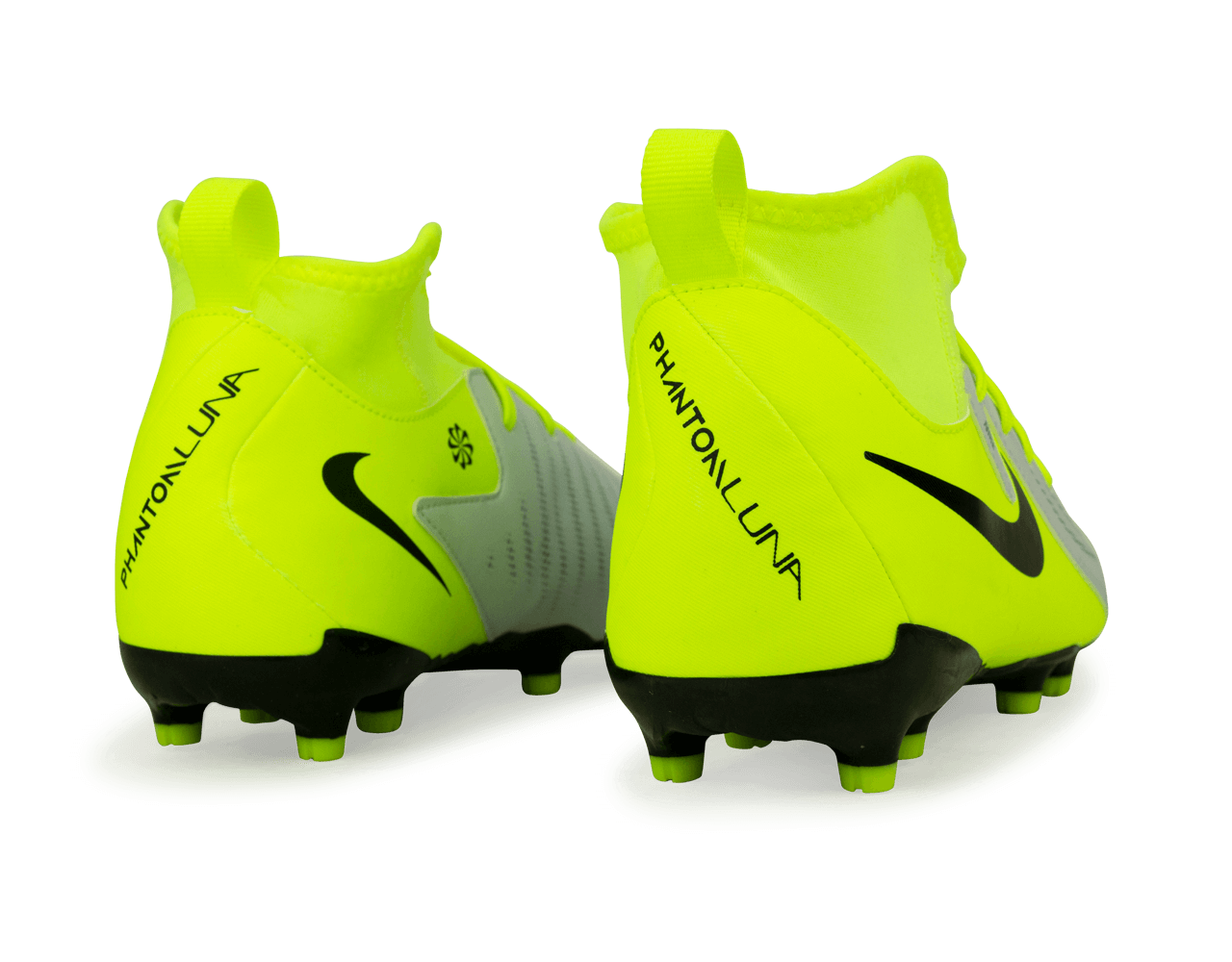 Nike Kids Phantom Luna II Academy FG/MG Silver/Black/Volt Rear