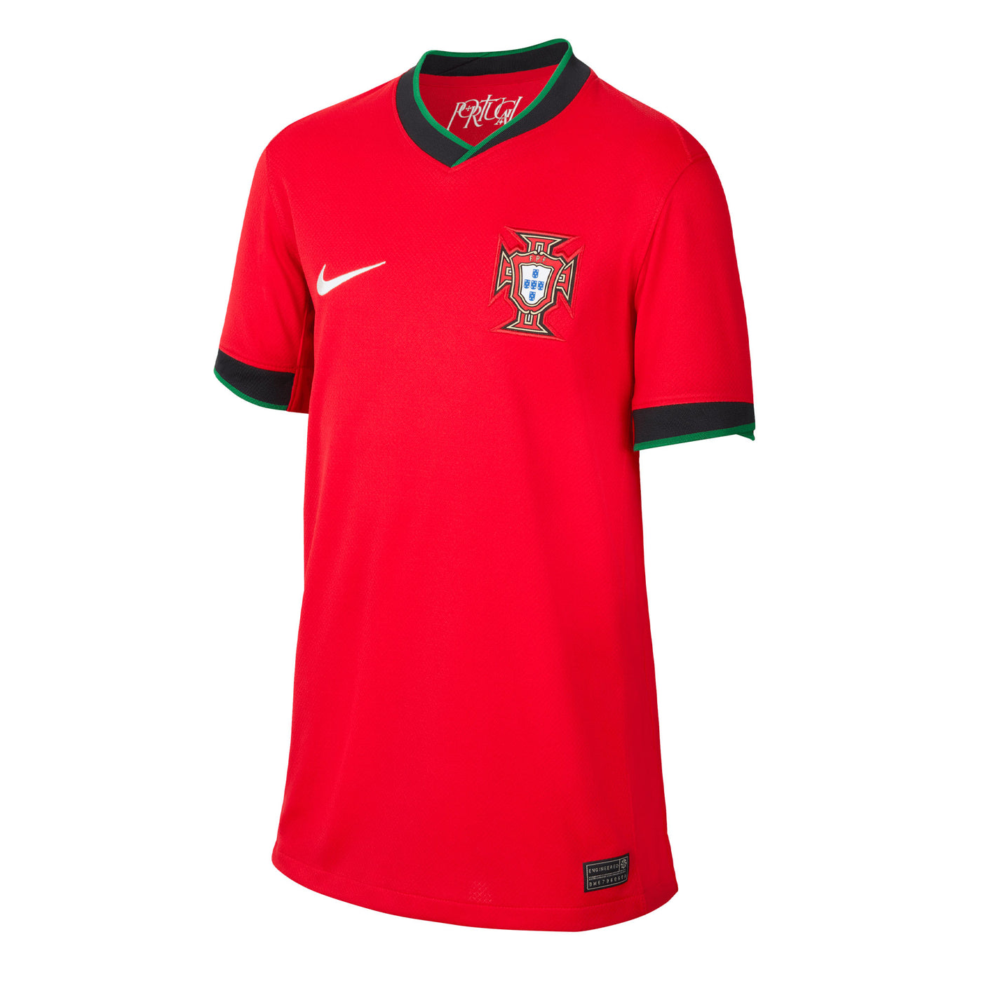 Nike Kids Portugal 2024/25 Home Jersey Red/Green Front