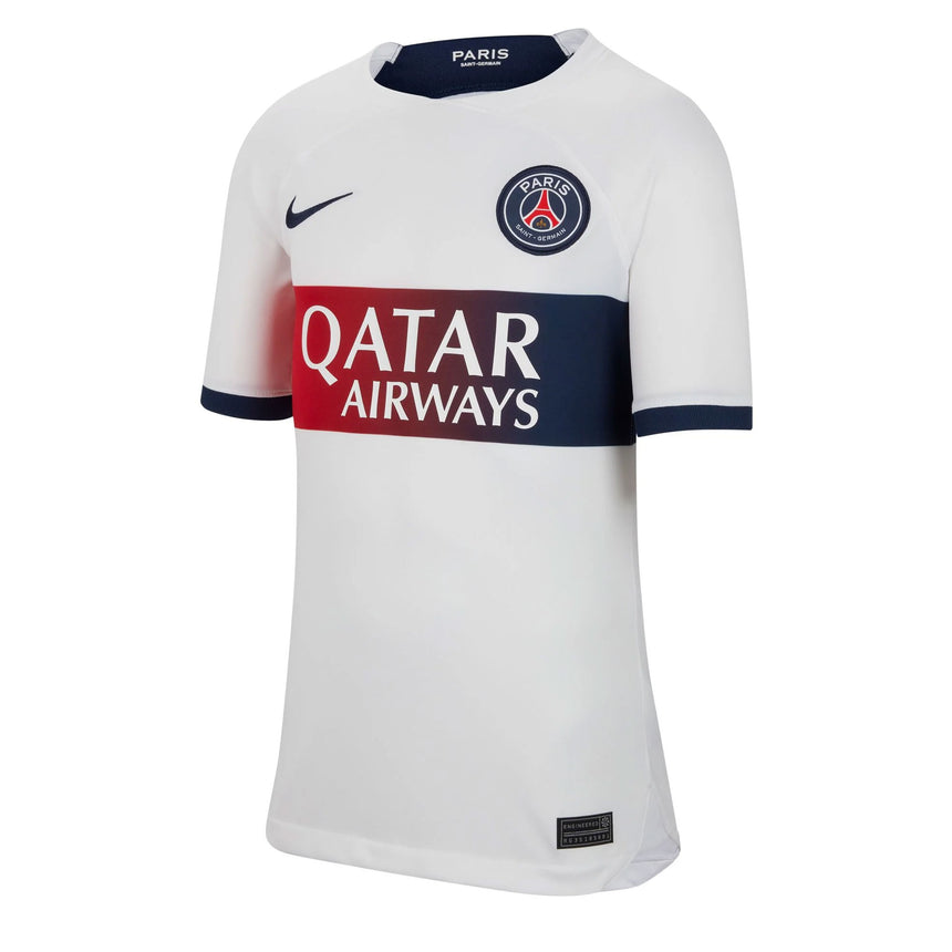 Nike Kids PSG 2023/24 Away Jersey White Front