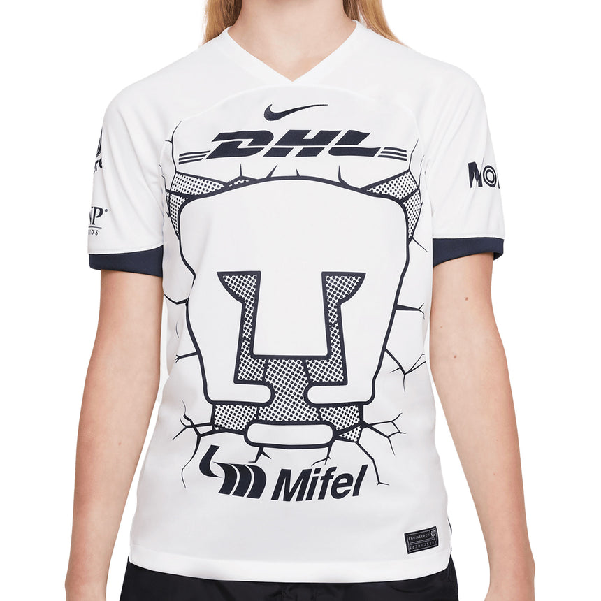 Nike Kids Pumas UNAM 2023/24 Home Jersey White/Navy Front