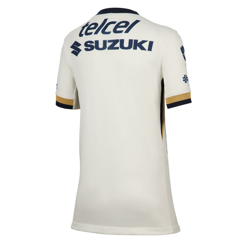 Nike Kids Pumas UNAM Home Jersey 2025/2026 Sail/Obsidian/ClubGold Back