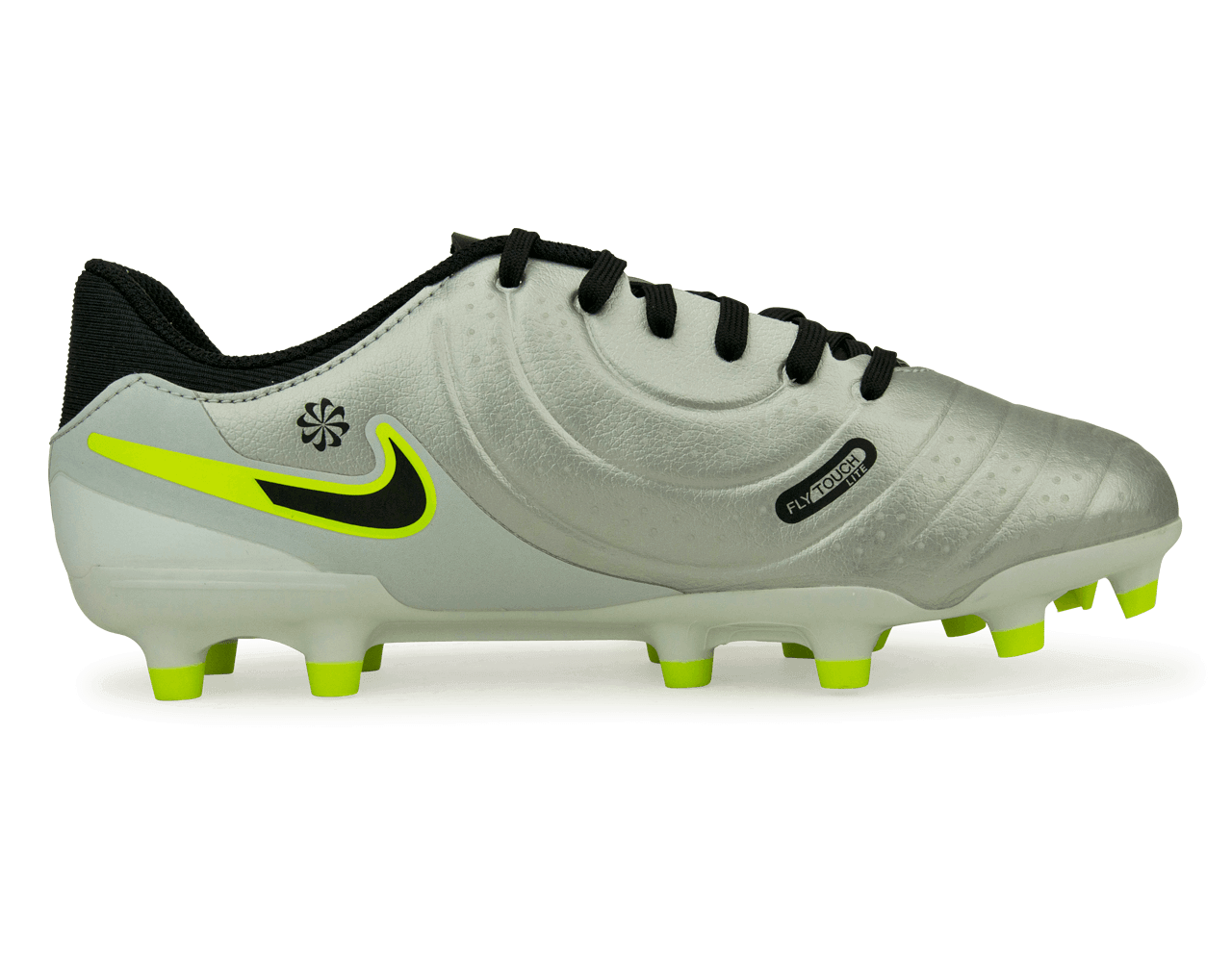 Nike Kids Tiempo Legend 10 Academy FG/MG Silver/Black/Volt Side