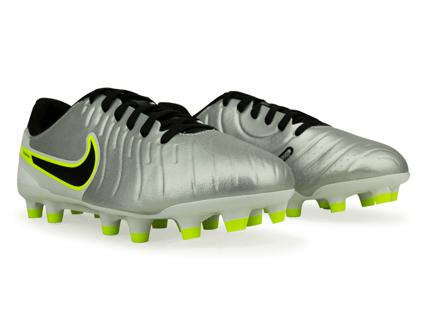 Nike Kids Tiempo Legend 10 Academy FG/MG Silver/Black/Volt Together
