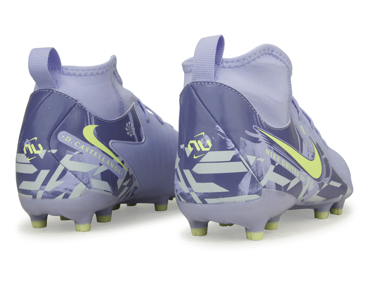 Nike Kids United Phantom Luna II Academy FG Purple Agate/Barely Volt Rear