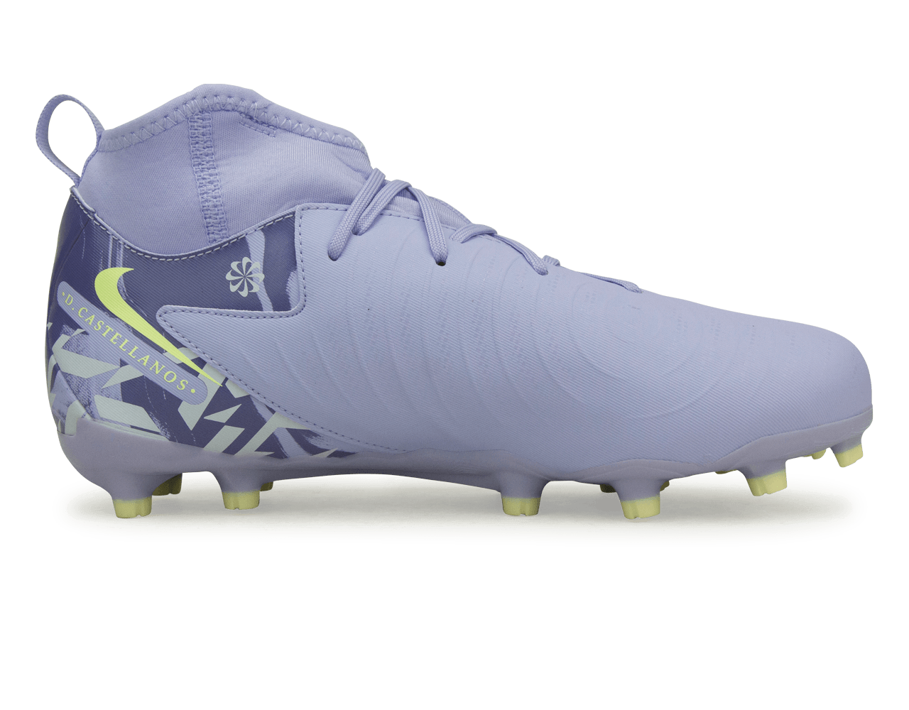 Nike Kids United Phantom Luna II Academy FG Purple Agate/Barely Volt Side
