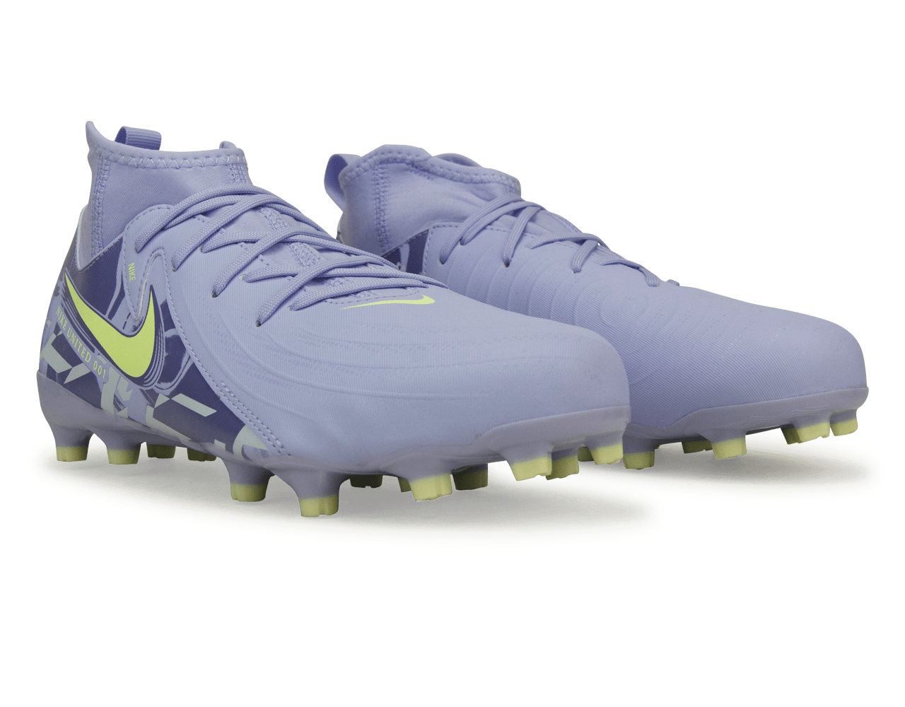 Nike Kids United Phantom Luna II Academy FG Purple Agate/Barely Volt Together