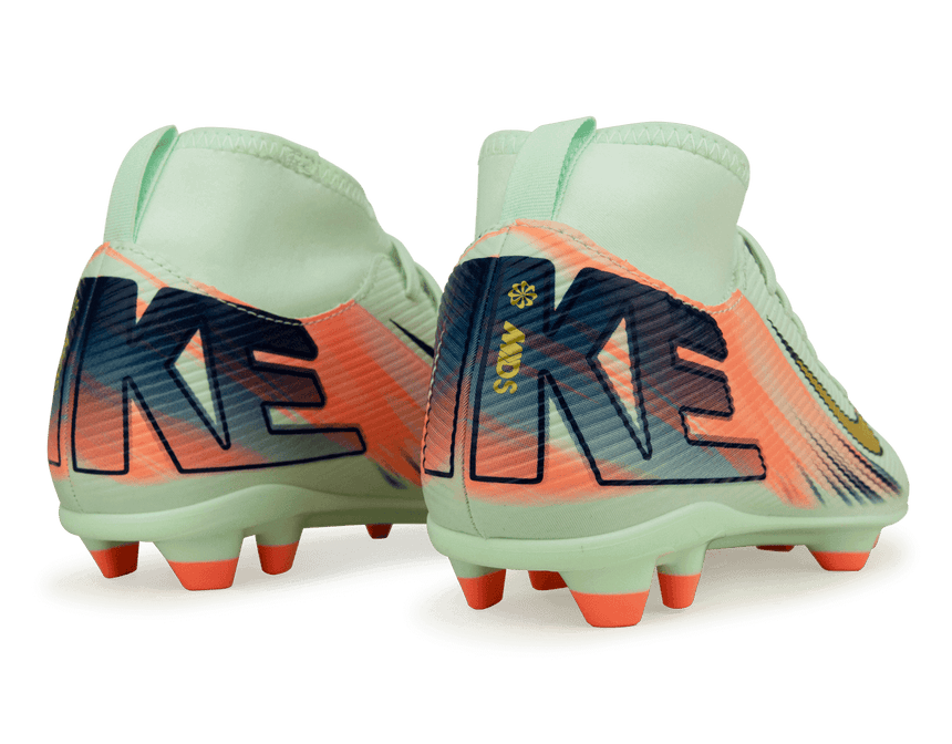 Nike Kids Zoom Mercurial Superfly 10 Club MDS 009 FG/MG Barely Green/Metallic Gold Rear