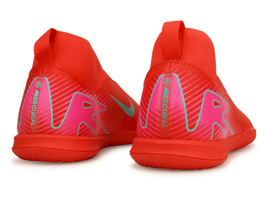 Nike Kids Zoom Mercurial Superfly 10 Academy IC Ember Glow/Aurora Green Rear