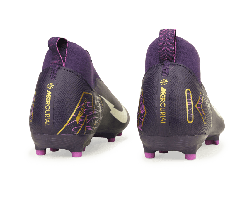 Nike Kids Zoom Mercurial Superfly 10 Academy KM FG/MG Grand Purple/Pale Ivory Heel