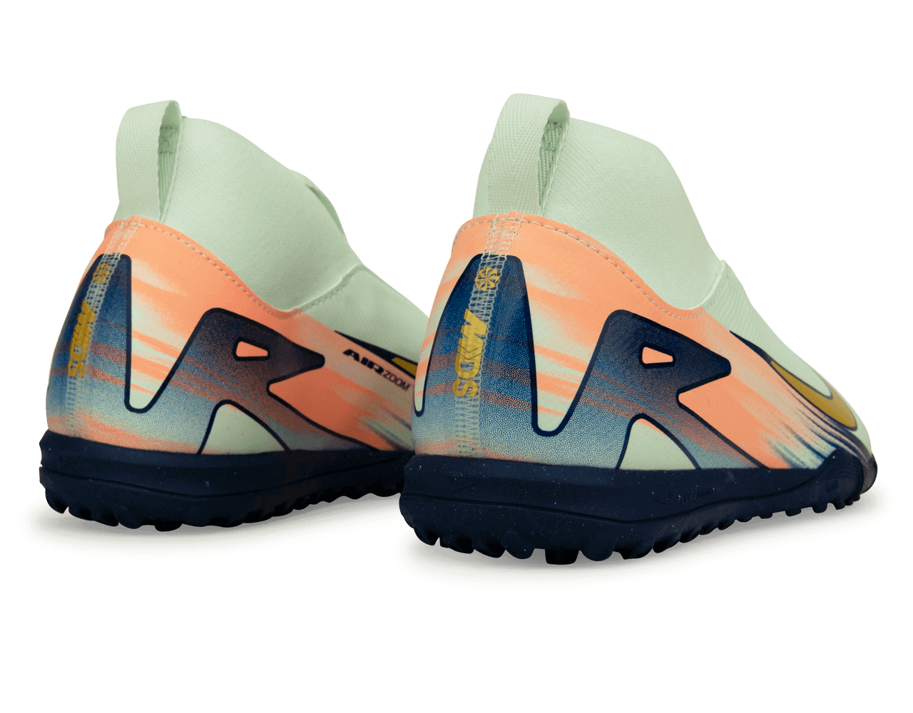 Nike Kids Zoom Mercurial Superfly 10 Academy MDS 009 TF Barely Green/Metallic Gold Rear