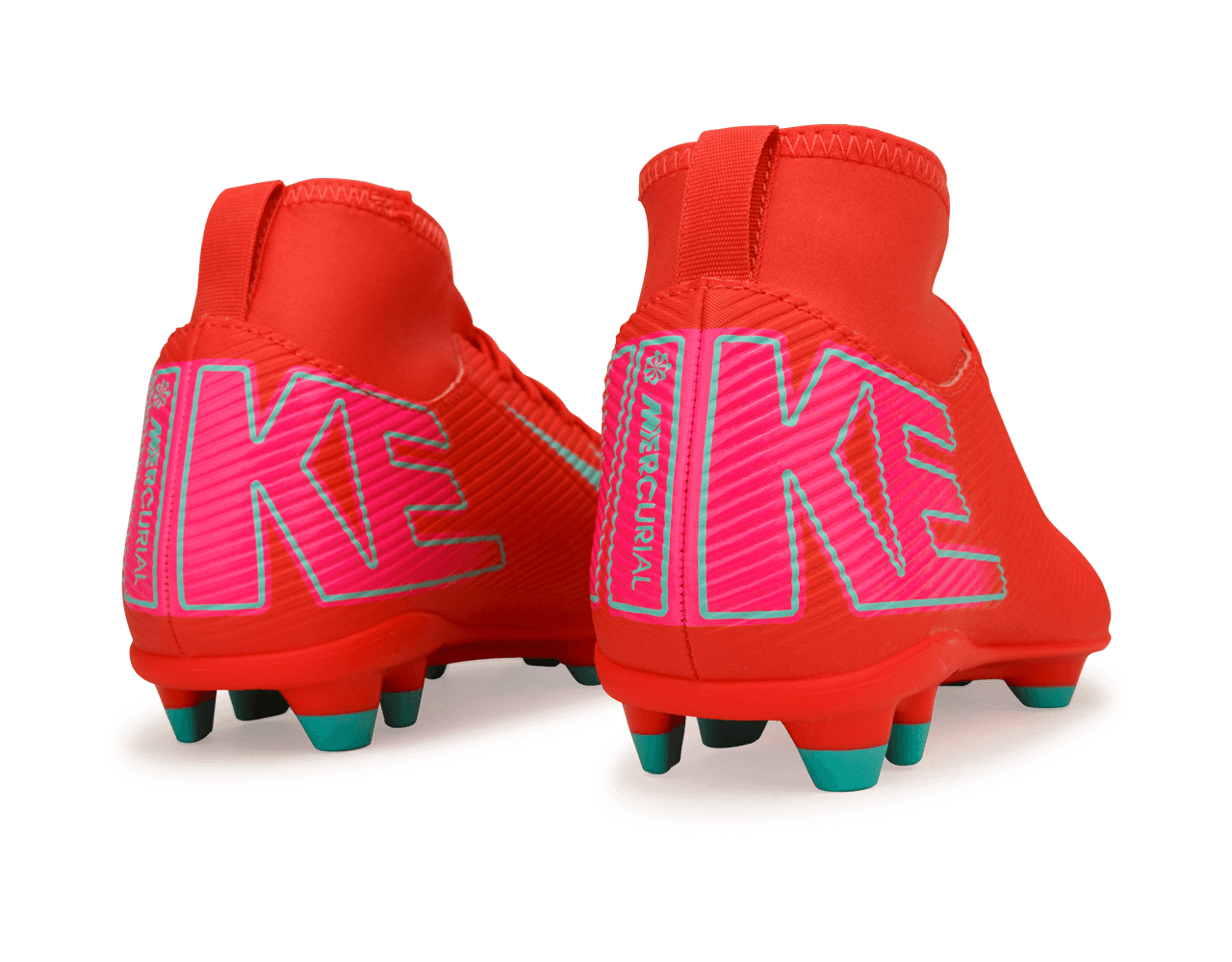 Nike Kids Zoom Mercurial Superfly 10 Club FG/MG Ember Glow/Aurora Green Rear