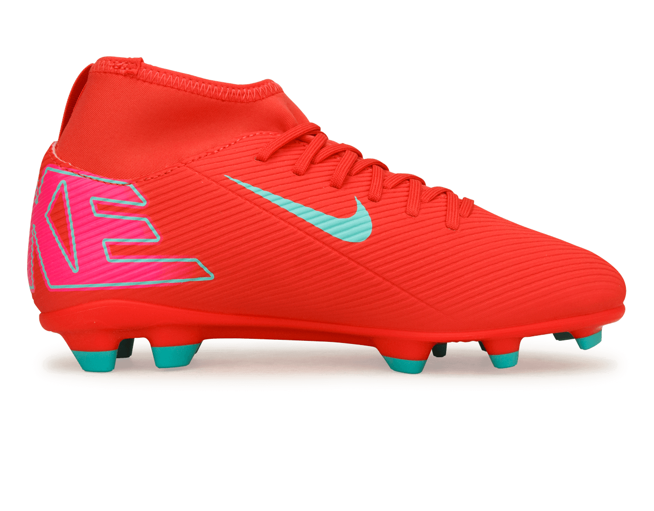 Nike Kids Zoom Mercurial Superfly 10 Club FG/MG Ember Glow/Aurora Green Side