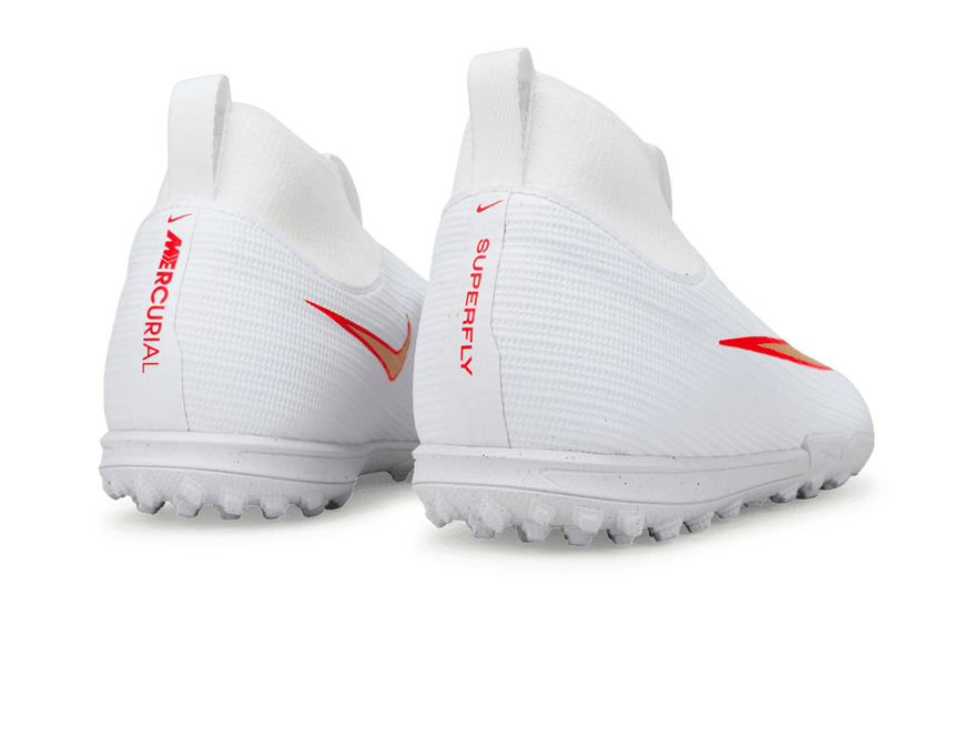 Nike Kids Zoom Mercurial Superfly 11 Academy TF White/Bright Crimson Heel