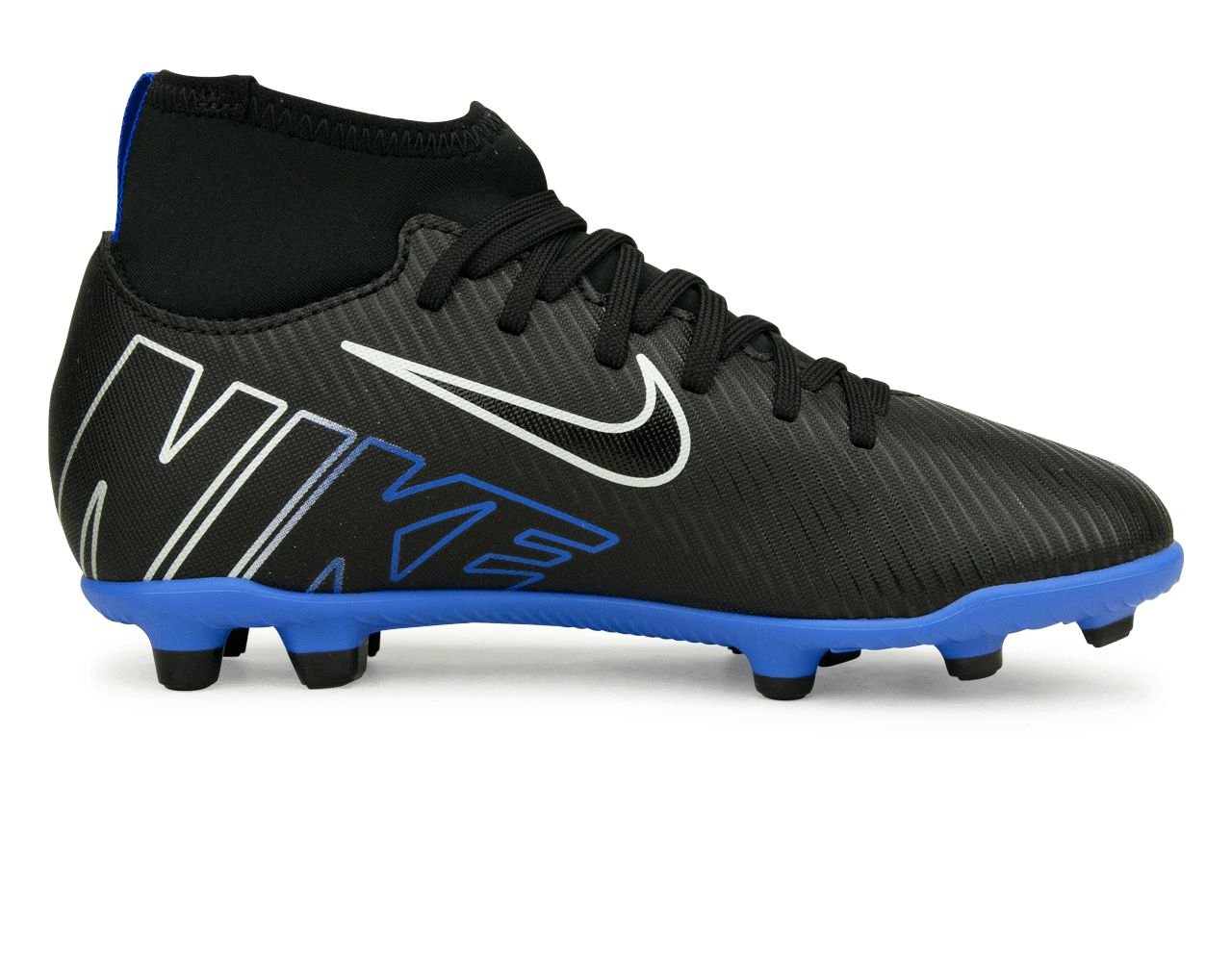 Nike Kids Zoom Mercurial Superfly 9 Club FG/MG Black/Blue Side