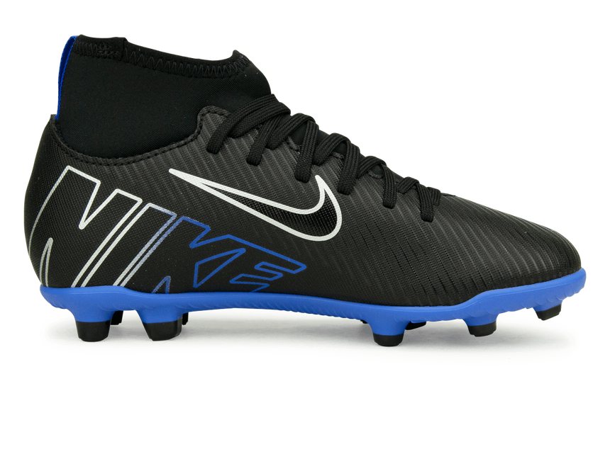 Nike Kids Zoom Mercurial Superfly 9 Club FG/MG Black/Blue Side