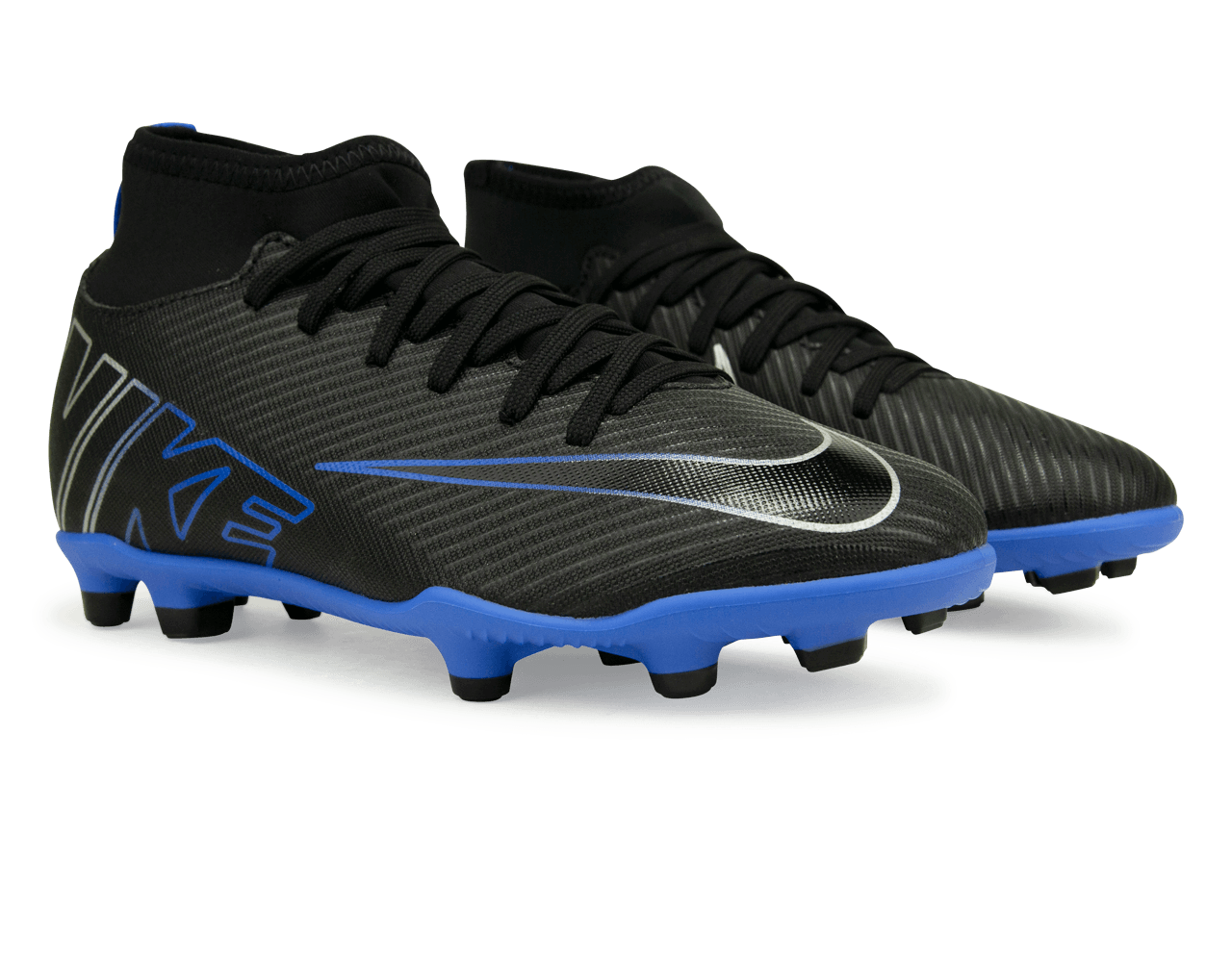 Nike Kids Zoom Mercurial Superfly 9 Club FG/MG Black/Blue Together