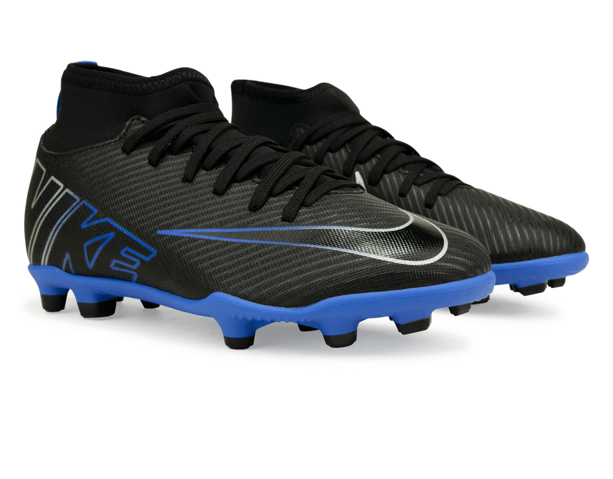 Nike Kids Zoom Mercurial Superfly 9 Club FG/MG Black/Blue Together