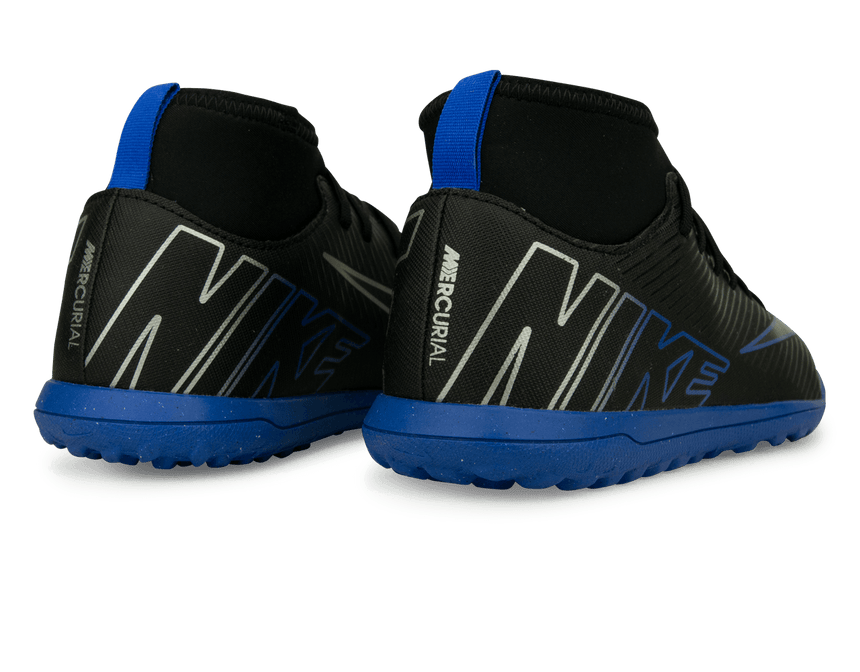 Nike Kids Zoom Mercurial Superfly 9 Club TF Black/Blue Rear