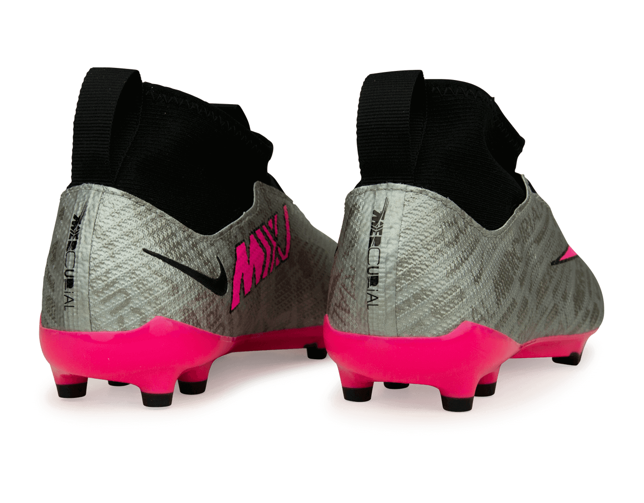 Nike Kids Zoom Mercurial Superfly 9 Pro FG Silver/Pink Rear