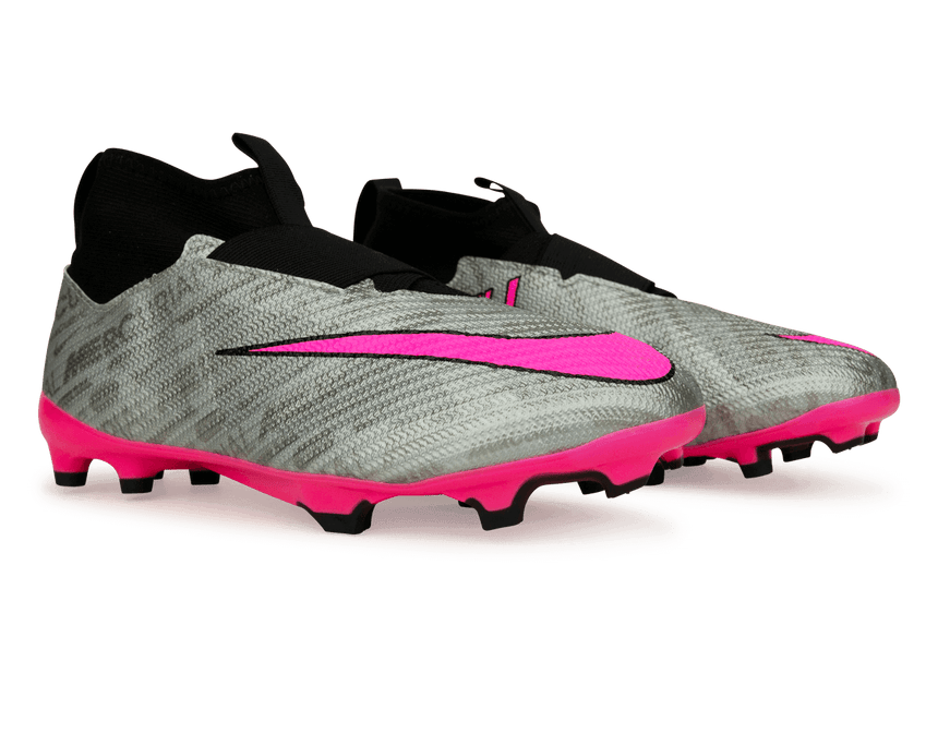 Nike Kids Zoom Mercurial Superfly 9 Pro FG Silver/Pink Together