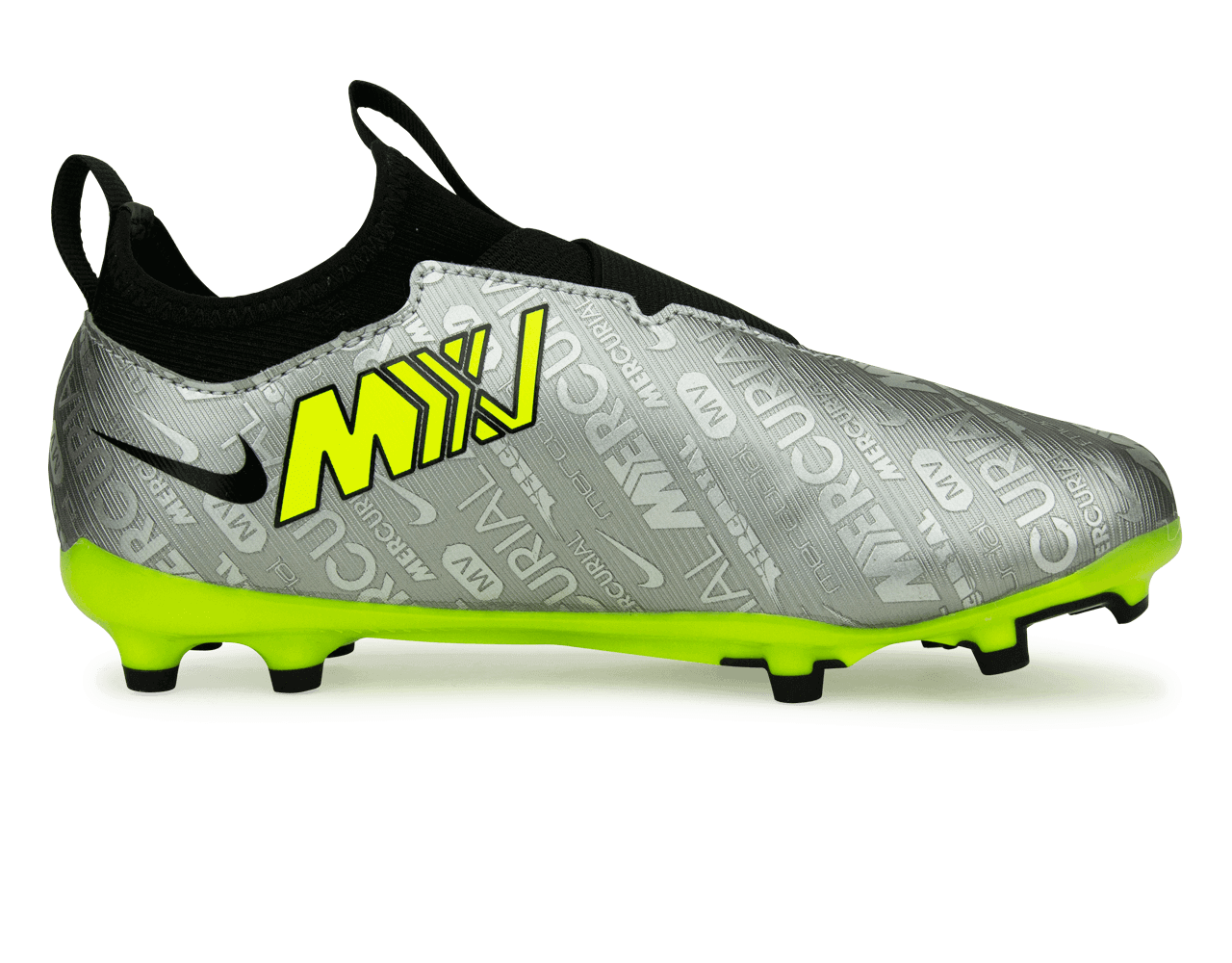 Nike Kids Zoom Mercurial Vapor 15 Academy FG/MG Silver/Volt Side