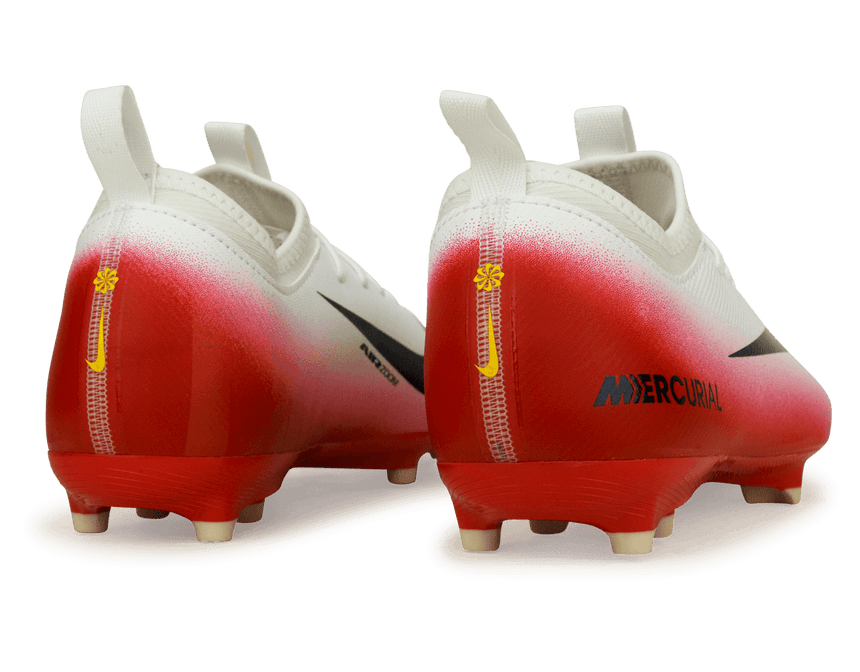 Nike Kids Zoom Mercurial Vapor 16 Academy LV8 FG/MG Red/Obsidian Rear