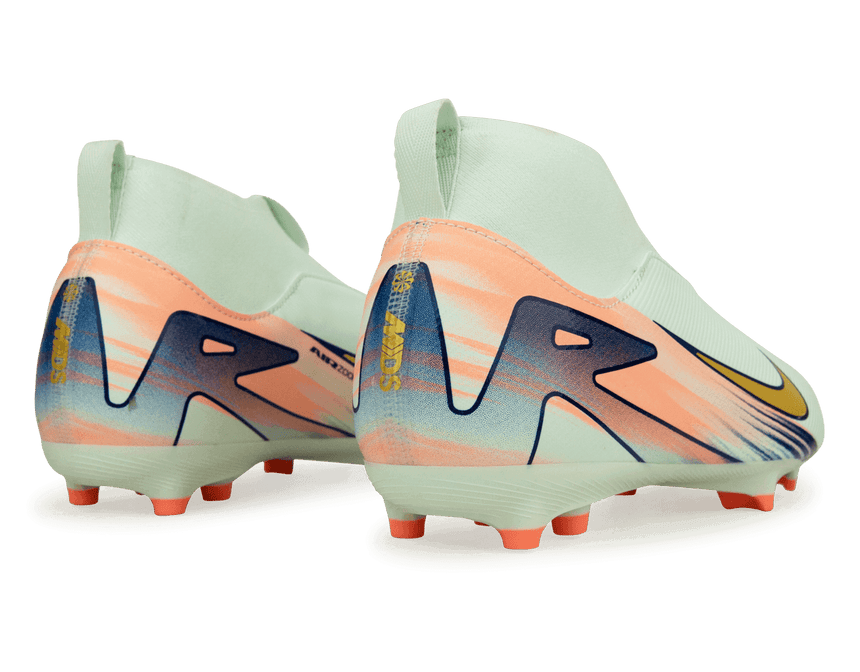 Nike Kids Zoom Mercurial Superfly 10 Academy MDS 009 FG/MG Barely Green/Metallic Gold Rear
