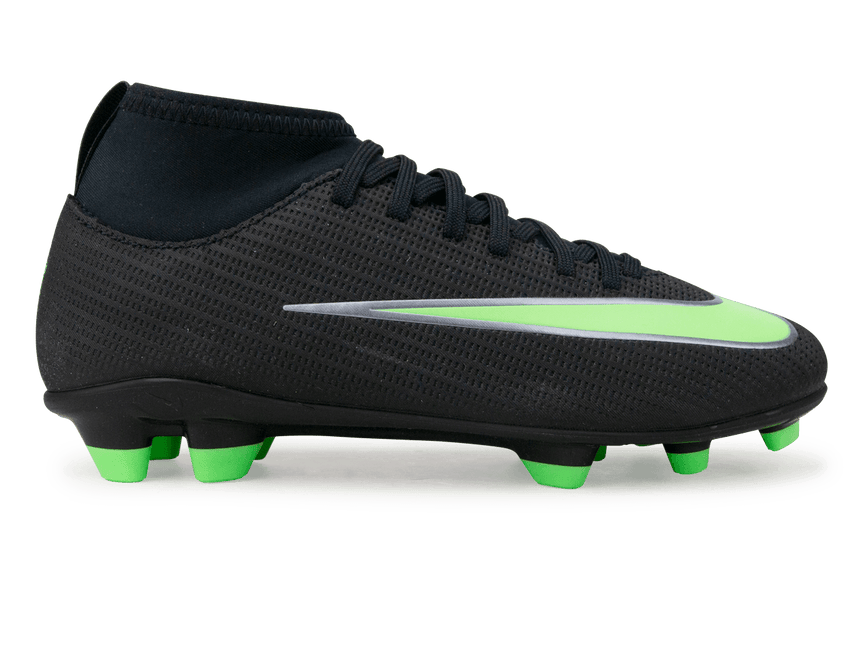 Nike Little Kids Zoom Mercurial Superfly 11 Club FG/MG Black/Illusion Green