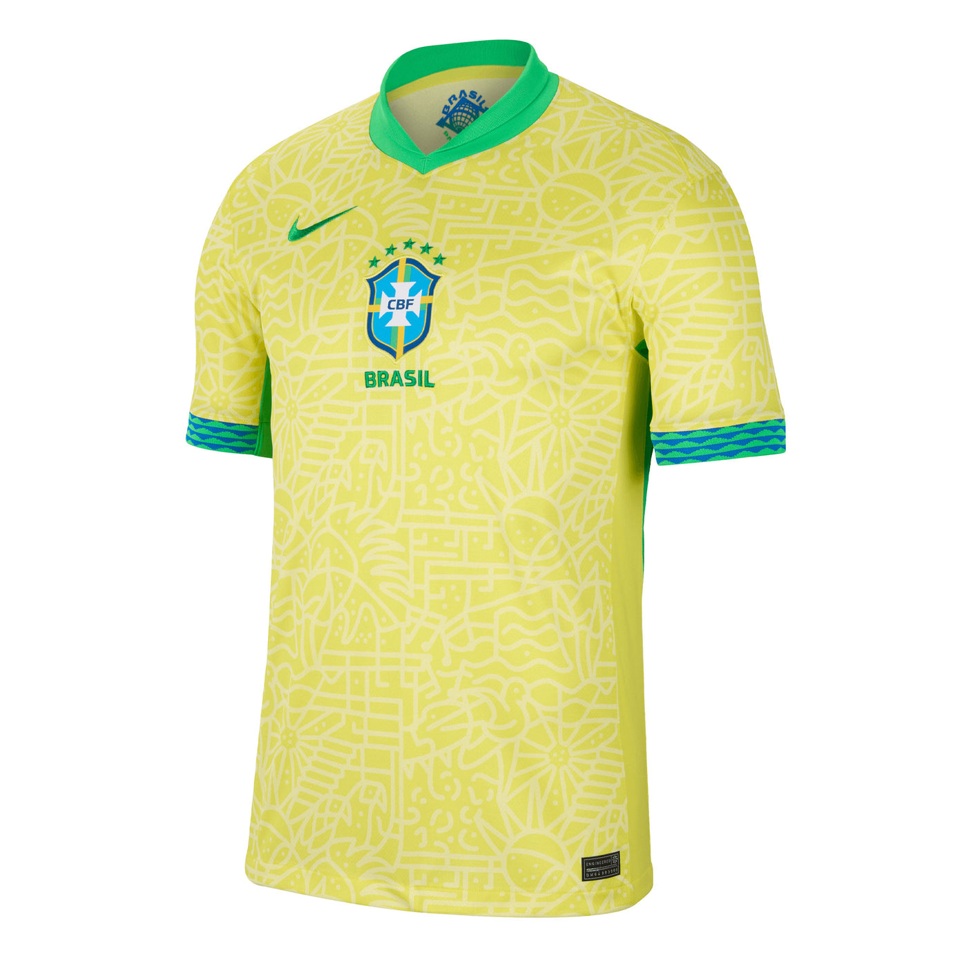 Nike Men's Brazil 2024/25 Home Jersey Yellow/Green Front