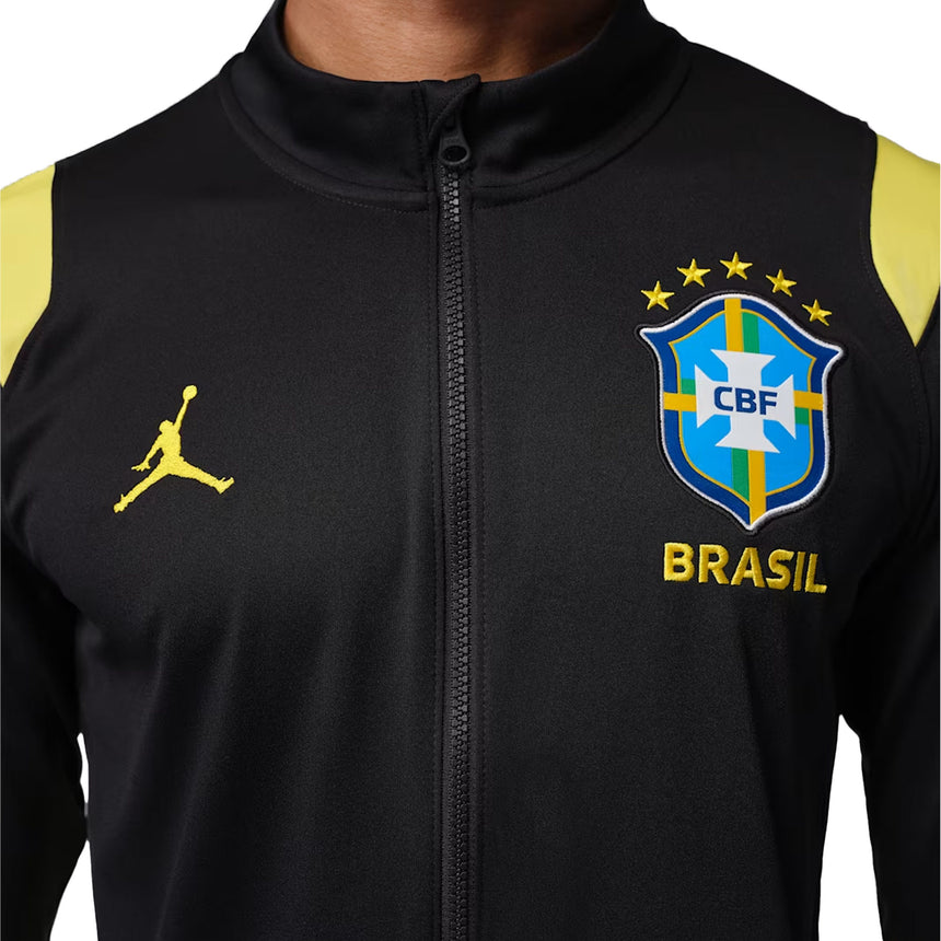 Nike Men's Brazil Academy Pro Jordan 2026/27 Track Jacket Black/Yellow Crest
