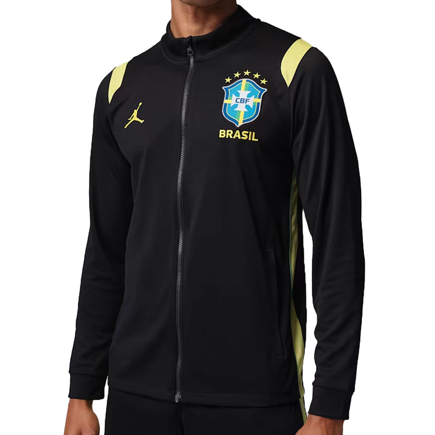 Nike Men's Brazil Academy Pro Jordan 2026/27 Track Jacket Black/Yellow Front