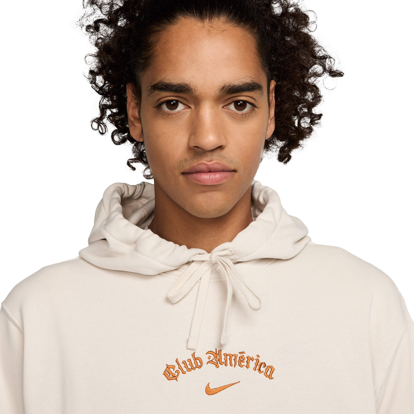 Nike Men's Club America 2025/26 Club Pull Over Hoodie Light Orewood Detail