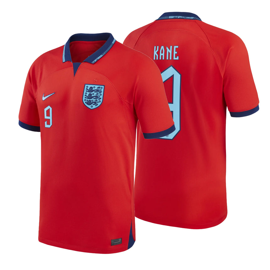 Nike Men's England 2022/23 Away Jersey w Kane #9 Printing Both