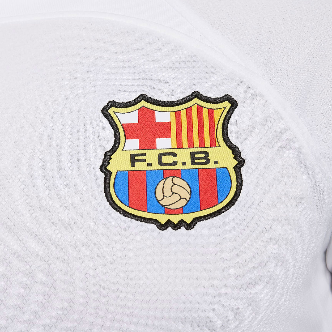 Nike Men's FC Barcelona 2023/24 Away Jersey White/Red/Blue Logo