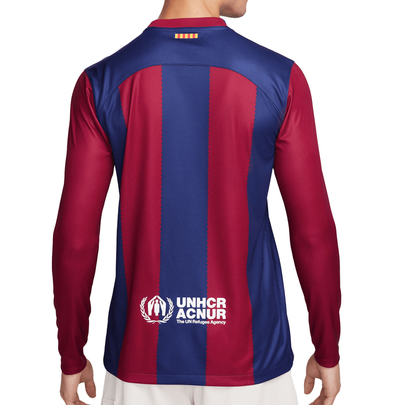 Nike Men's FC Barcelona 2023/24 Long Sleeve Home Jersey Red/Blue Back