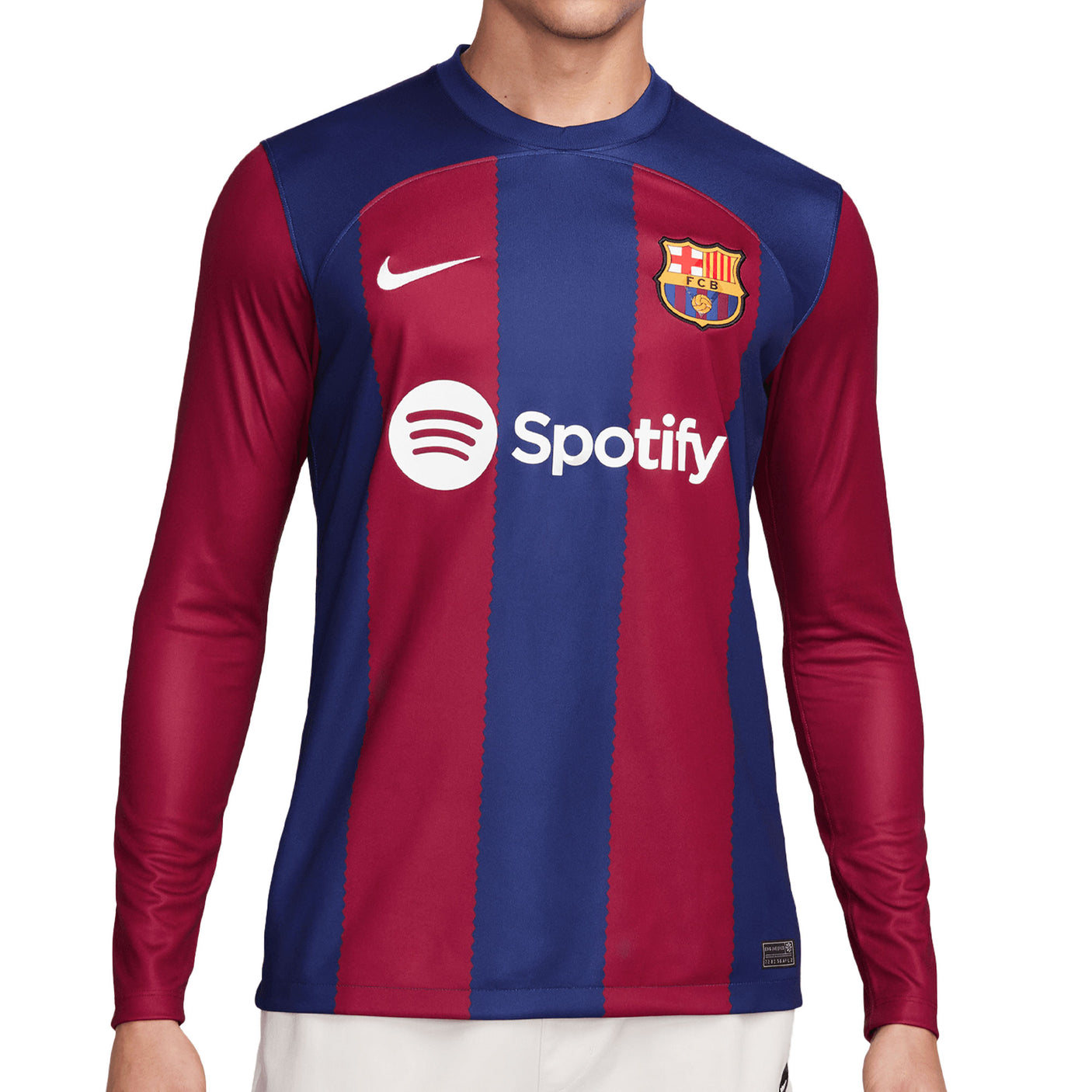 Nike Men's FC Barcelona 2023/24 Long Sleeve Home Jersey Red/Blue Front