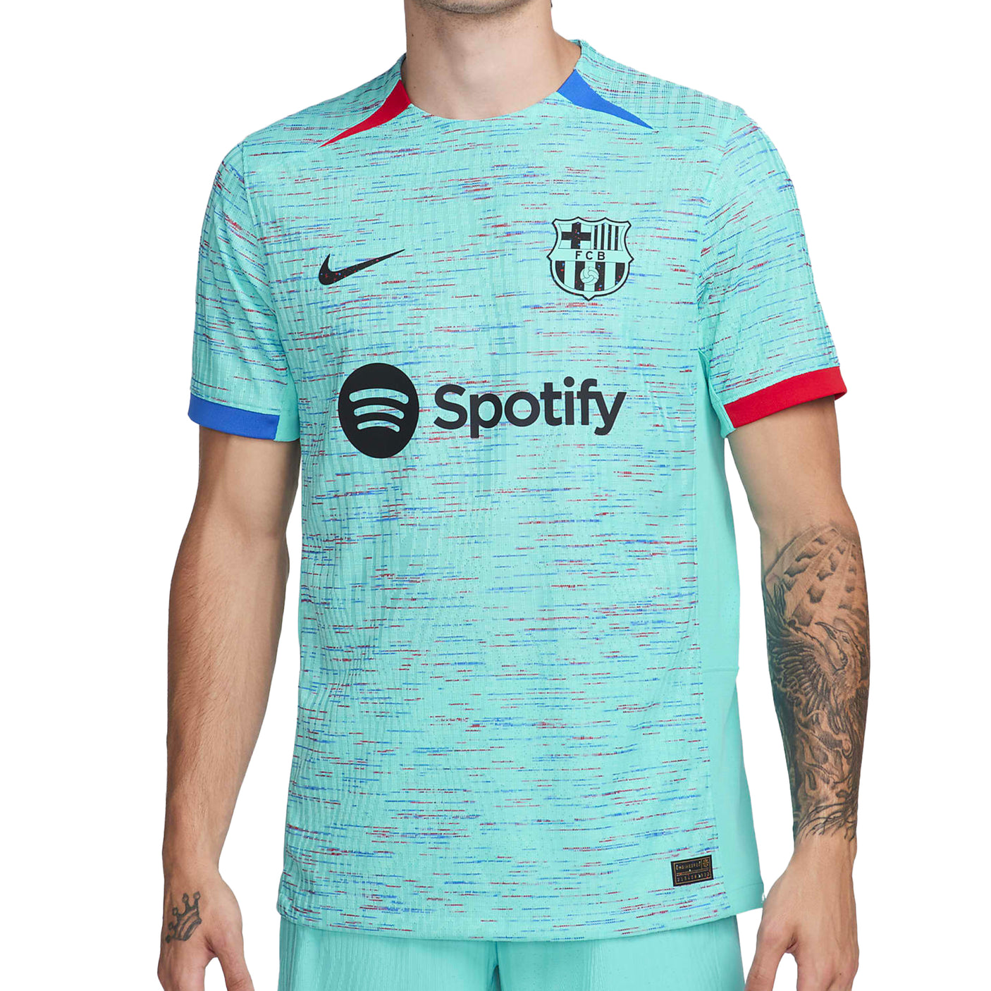 Nike Men's FC Barcelona 2023/24 Match Third Jersey Light Aqua/Red Front