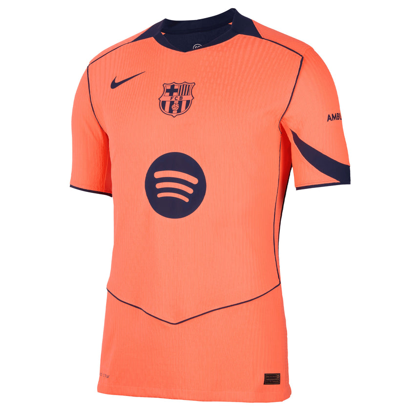 Nike Men's FC Barcelona 2025/26 Dri-Fit ADV Third Jersey Bright Mango/Midnight Navy Front