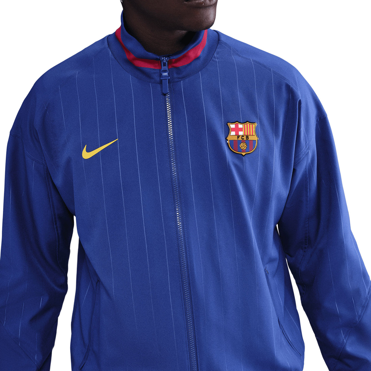 Nike Men's FC Barcelona Strike Anthem Full-Zip Jacket Royal Blue Crest