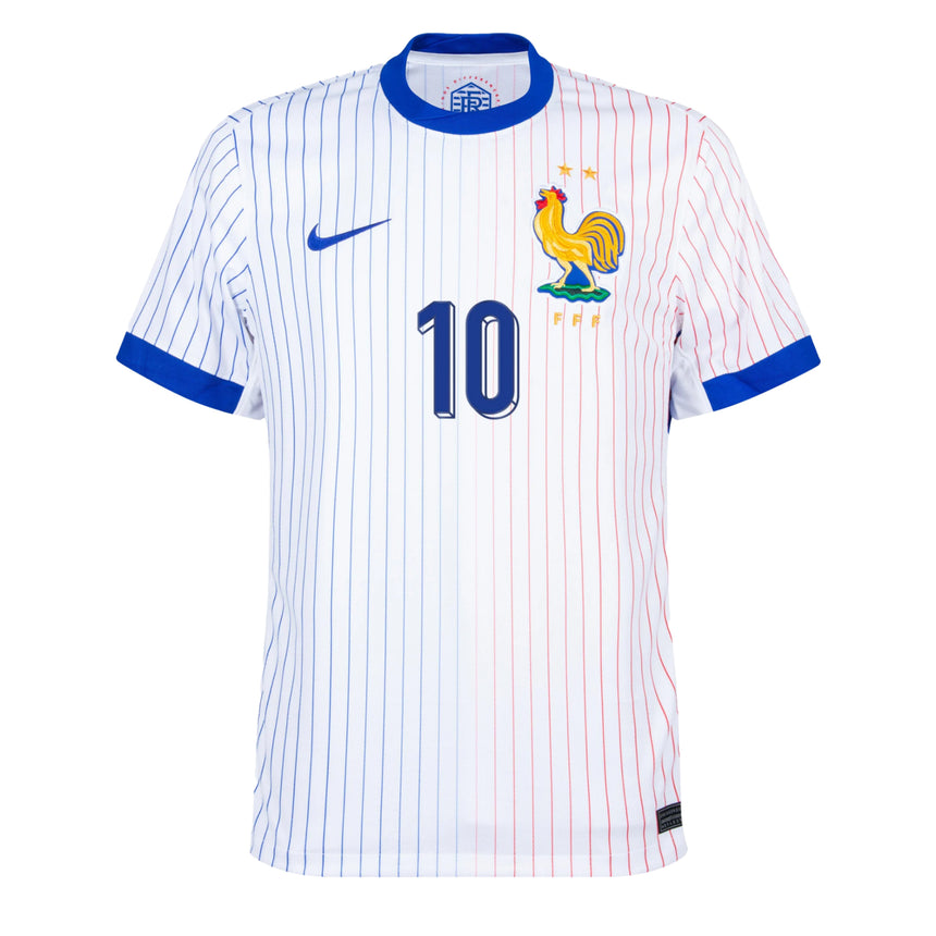 Nike Men's France 2024/25 Dri-Fit ADV Away Jersey w/ Mbappe # 10 Printing Front