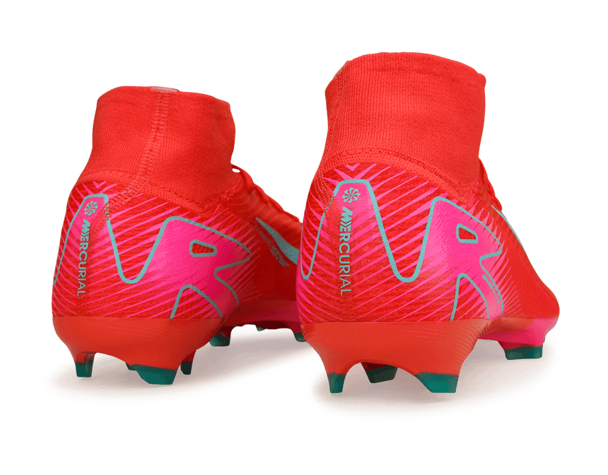 Nike Men's Zoom Mercurial Superfly 10 Pro FG Ember Glow/Aurora Green Rear