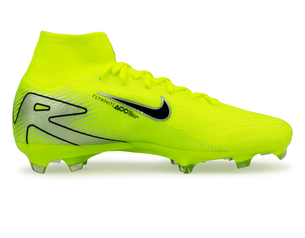 Nike Men's Zoom Mercurial Superfly 10 Pro FG Volt/Black Side