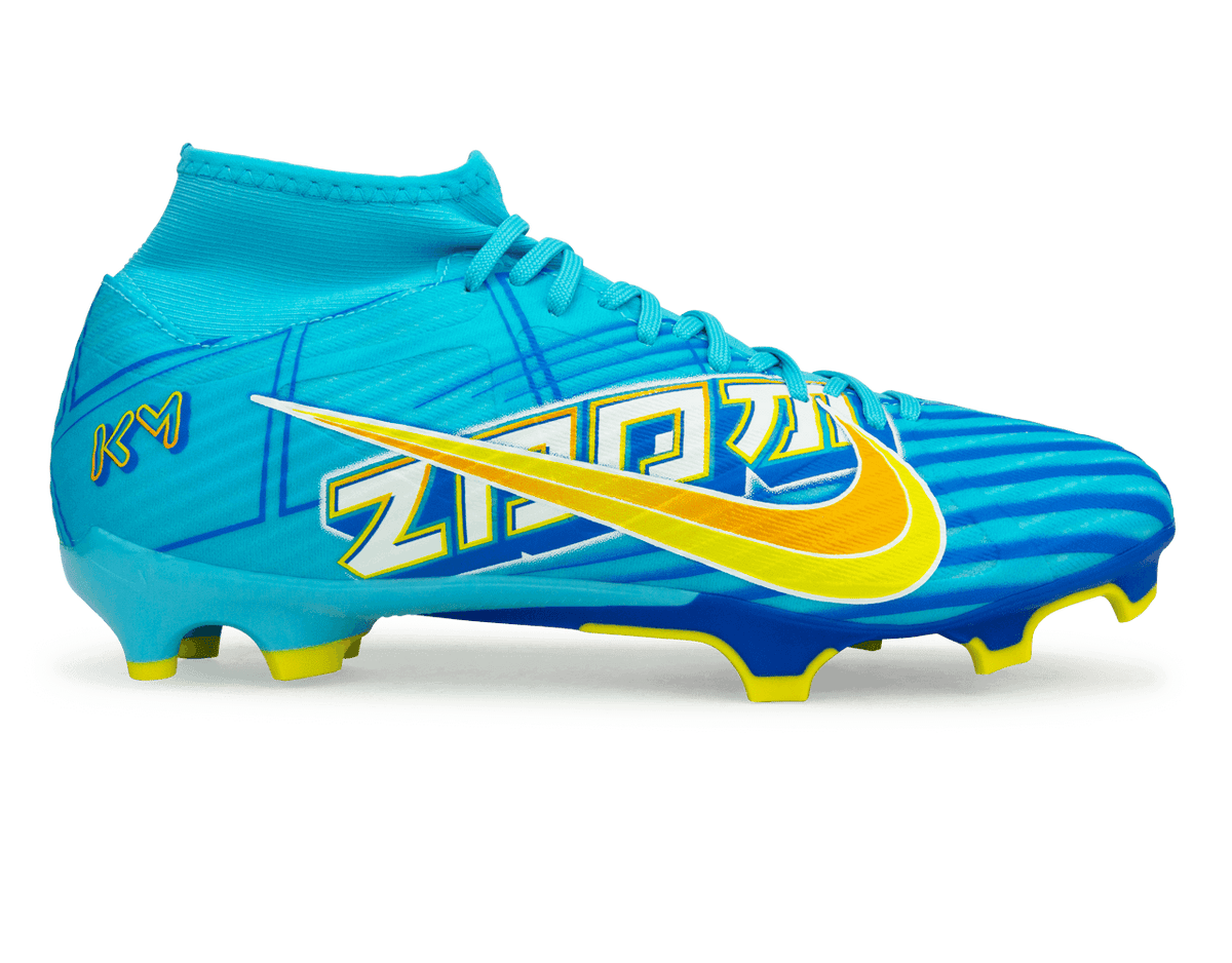 Nike Men s Zoom Mercurial Superfly 9 Academy KM FG MG Blue White Azteca Soccer